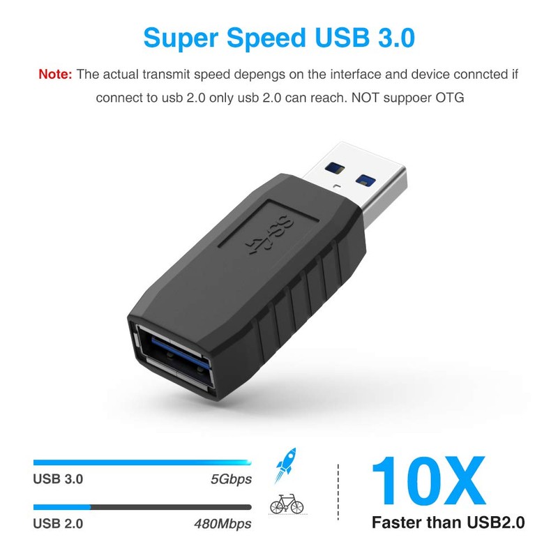 ELUTENG USB Coupler Male to Female 4Packs USB 3.0 Type