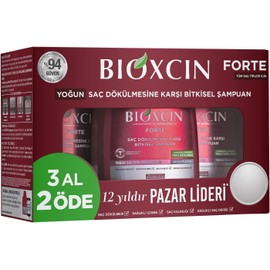 BIO XCIN Forte Anti-Hair Loss Shampoo l | Strengthening Herbal Formula with Biocomplex B11 & Procyanidin | Nourishes Scalp & Reduces Hair Fall for All Hair Types - 300ML X 3