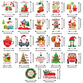Whaline 22 Sheet Christmas Iron On Transfers Patches Cute Santa Reindeer Snowman Heat Transfer Iron Patches Merry Christmas Heat Transfer Stickers for Clothing Fabric DIY Craft Xmas Costume Decor