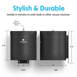 Wipex Black Wet Wipe Wall Dispenser: Durable Steel & Premium Silicone Port, Easy to Mount Wall Dispenser for Gym Wipes - Fits Sanitizing Refill Rolls, Perfect for Schools, Fitness, & Public Facilities