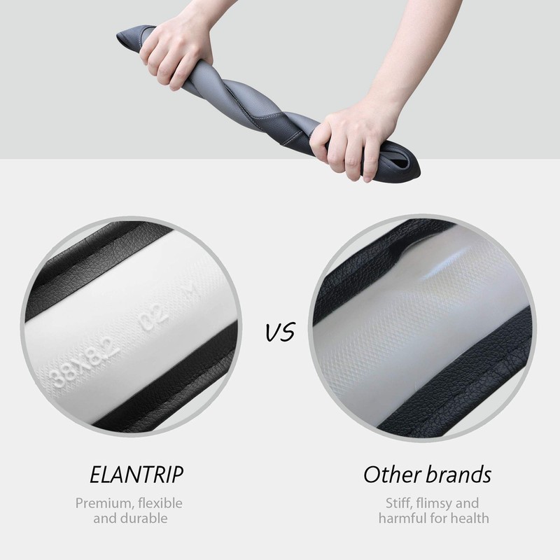 Elantrip Leather Steering Wheel Cover Great Grip with 3D Honeycomb