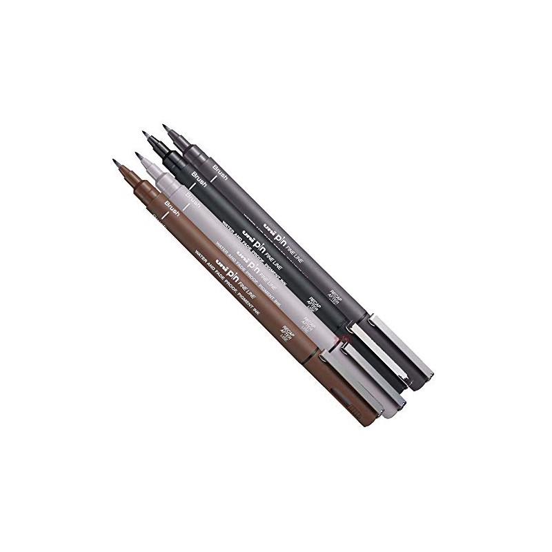 UNI-BALL Technical Pen PIN 000200BR GC Brush Tip Light Grey