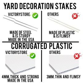 VictoryStore Custom Yard Letters 20 Inch Yard Words, Custom Name Yard Letters Print, 8 Characters Max, Includes Stakes (Red)