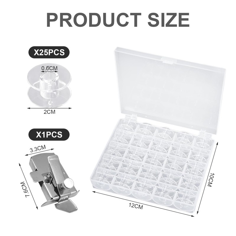 1 Magnetic Seam Guide, 25 Sewing Machine Bobbins, Sewing Machine
