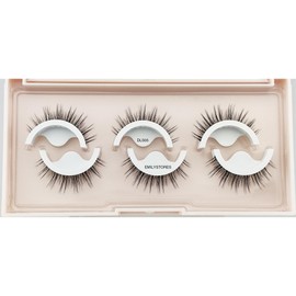 EMILYSTORES Press On Pre-Glued Lashes, 3D False Eyelashes, Natural Long Fluffy Style, 3 Pairs (DLS05)