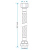 Reeds 15mm x 1/2inch Short Flexible 150mm Braided Tap &