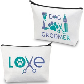 Dog Groomer Gifts Makeup Bag Gift for Dog Groomer Women Cosmetic Bag Dog Grooming Gift Pouch Bag Dog Stylist Hairdresser Gift (Dog Groomer Gifts Makeup Bag)