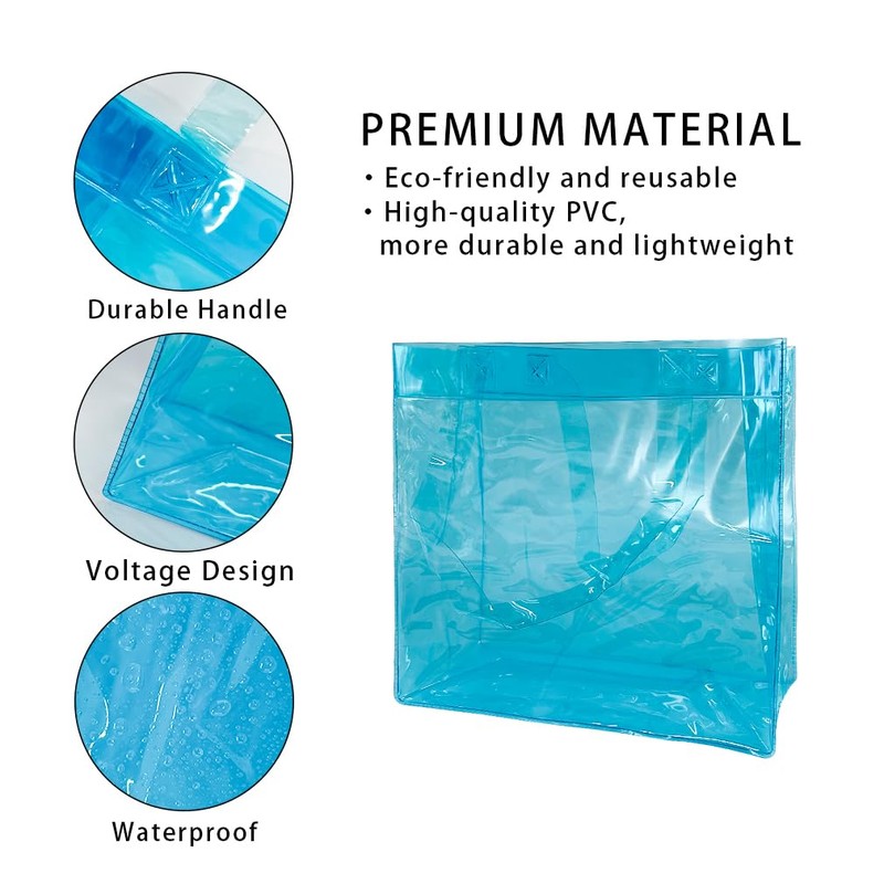 TotePrint 1pcs Waterproof Large Transparent Pvc Shopping Clear Tote Bag