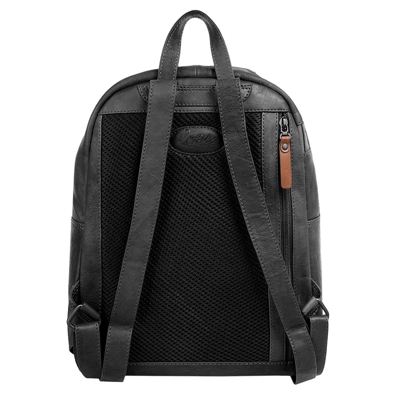 X-ZONE 020625 Rucksack Genuine Leather for Men and Women, black,
