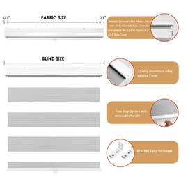 Allbright Cordless Free Stop Zebra Window Blinds 39" W×64" H, Dual Layer Roller Shade Room Darkening Sheer Shades, Light Filtering Window Shades, Easy to Install White