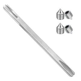 Square Pin Door Handle Spindle Bar Door Fitting - Square Door Fitting 8 mm x 140 mm Galvanised Solid Steel, Mounting Pin Door Handle Steel Spindle Bar with 4 Pieces M6 Screw (Pack of 1)