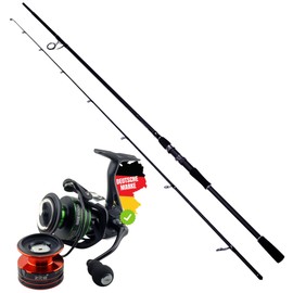 Zite Fishing InZite Base Stick Rod Set | Spinning Rod Perch Zander Pike Made of 24T Carbon SIC Guiding 225-255 cm 5-85g + Spinning Reel Base 2000 3000 4000 (Base Stick Pike + Base Reel 4000)