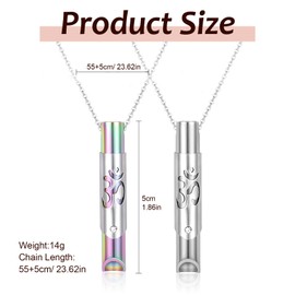 Joybble 2Pcs Anxiety Relief Necklace, Breathing Necklace Aids, Mindful Stress Relief Tool for Meditation and Calm, Breathing Chain for Men and Women Gifts Christmas Valentine Birthday