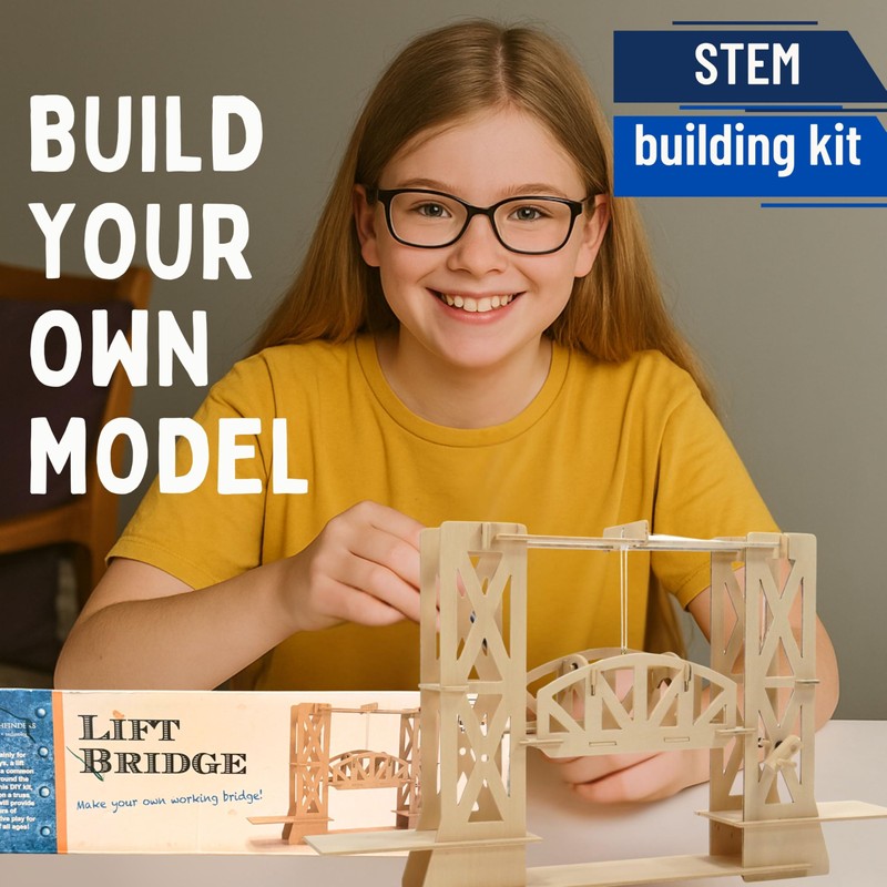 Pathfinders STEM Kit – Bridge Building Kit | Wooden Mechanical