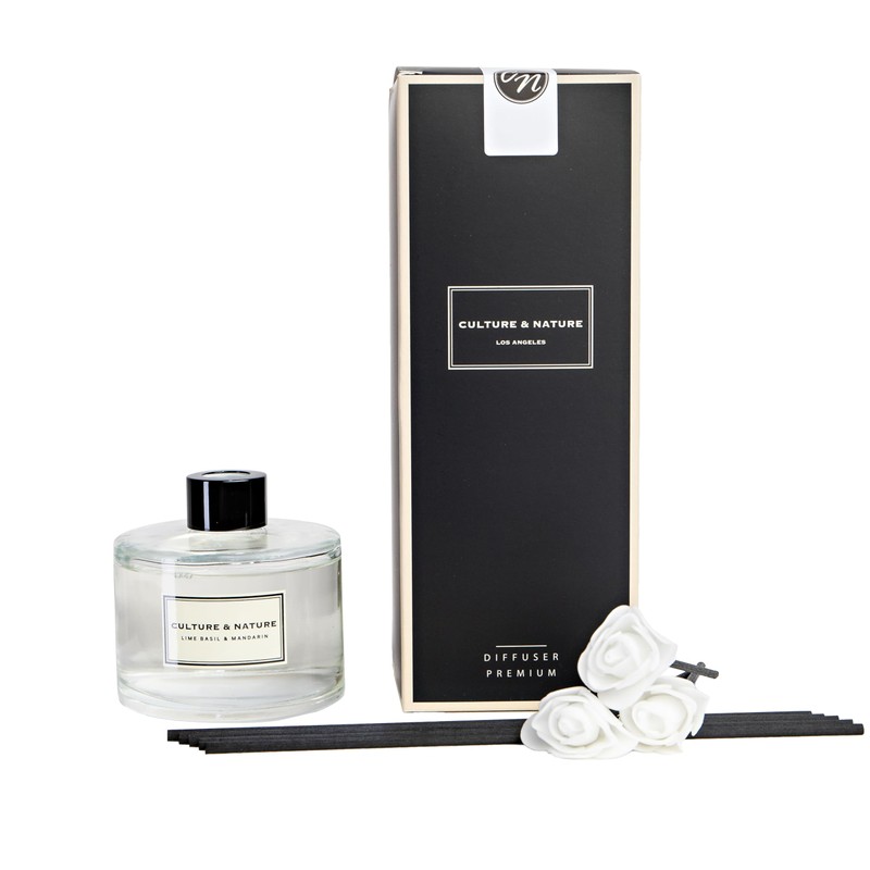 CULTURE & NATURE Reed Diffuser Set 6.7oz (200ml) Lime Basil
