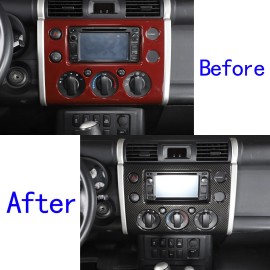 encar88_8 Interior Carbon Fiber Navigation Panel Frame Trim For Toyot@ FJ Cruiser 07-21 US