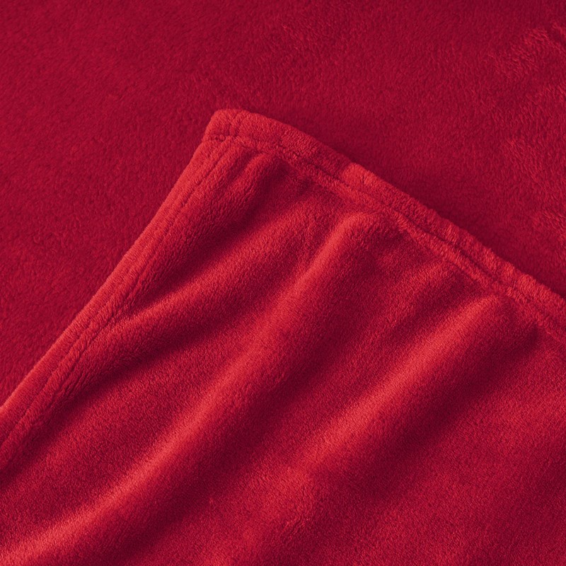 Aisbo Fleece Blanket Red Throw - Versatile Soft Warm Blanket