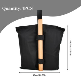 Pack of 4 Gazebo Sandbags with Velcro Fastening, Pop Up Gazebo Sandbags for Tent, Waterproof Sandbag for Gazebo Weights Stand, for Canopy, Umbrella, Trampoline, Patio Shelter