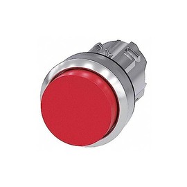 Siemens 3SU10500BB200AA0 Pushbutton, 22mm, Metal, Momentary, Extended, Red