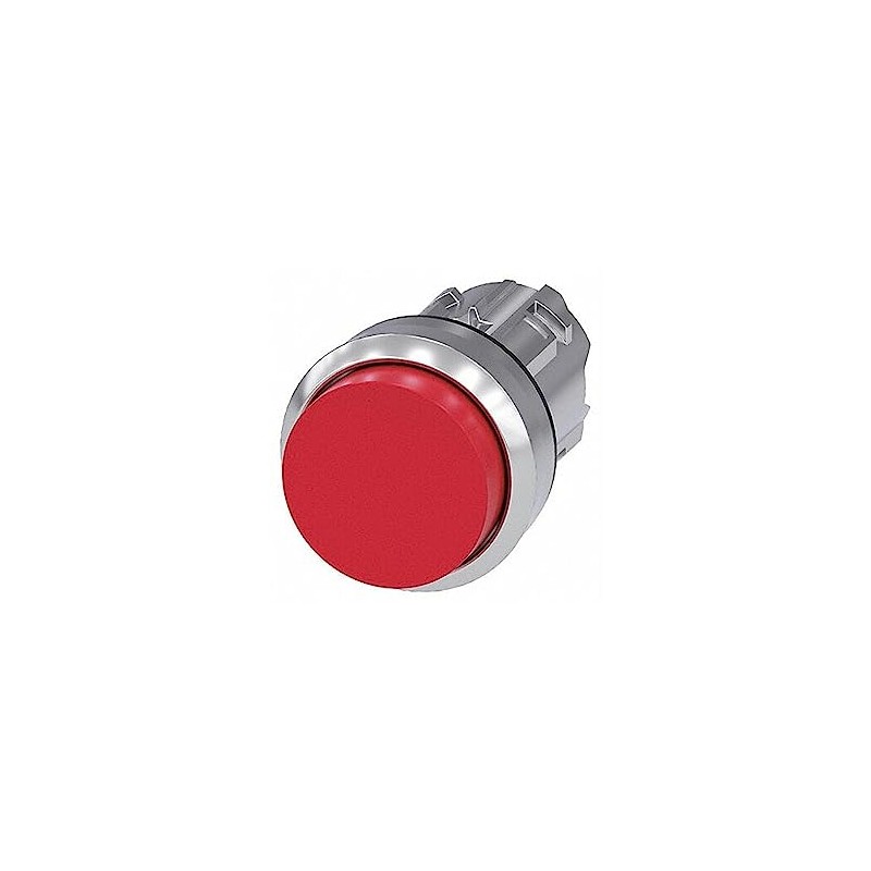 Siemens 3SU10500BB200AA0 Pushbutton, 22mm, Metal, Momentary, Extended, Red
