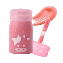 Jilleen Moro Lip (S02 Coral Pink Syrup) Milk Bottle Gloss Syrup Lip Tint Lipstick jill leen.