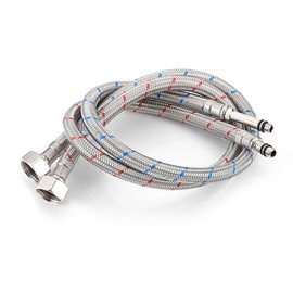 Home Range 600mm 2 Pipes M8 x 1/2" |4 Lengths| Flexible Pipe Tap Connector Stainless Steel, Hose Kitchen/Basin Isolator Valve WRAS Approved Braided Pipe for Bathroom Rust-Free Corrosion Resistant