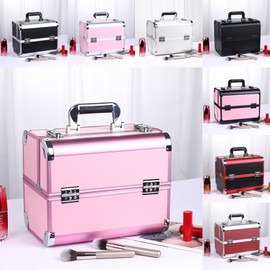 Malli Store Makeup Box Beauty Cosmetics Carrier, 1 Piece, All Pink / 만리상점 메이크업 박스 뷰티 화장품 캐리어, 1개, 올핑크