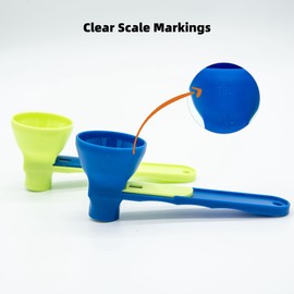 Kybelehoo Pack of 2 Funnel Scoops for Powder, Funnel Scoop Gym, Leak-Proof, Shovel Turns Into a Funnel with Sliding Base for Protein Powder, Oats, Coffee Powder and Other Powders