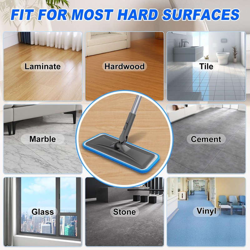 Microfiber Mops for Hardwood Floor Cleaning - BPAWA Flat Floor