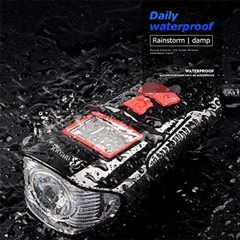 Bike Light Set,Bicycle Headlight with Horn andSpeedometer Odometer,USB Rechargeable Bicycle
