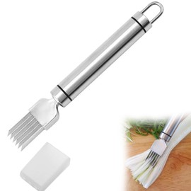 PCTC Stainless Steel Chopped Green Onion Knife, Kitchen Tool Slice Cutlery Vegetable Cutter Sharp Scallion Cutter Shred Knife, for Kitchen Cutting Vegetables Onion Garlic Slicing Tool（1 Pack）