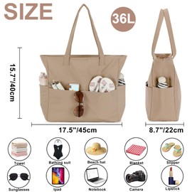 Waterproof Beach Tote Pool Bags for Women Ladies Extra Large Gym Tote Carry On Bag With Wet Compartment for Weekender Travel