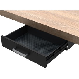 UNITEDPOWER Under Desk Drawer Storage, Pull-Out Office Hidden Counter Drawer, Metal Sliding Organizer Mount Below Table for Standing Electric Adjustable Height Desk, Black