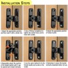 Suithink Barn Door Latch 90 or 180 Degree Slide Black