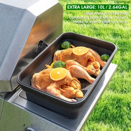 Silicone Collapsible BBQ Prep Tub with Locking Lid, 2.64Gal/10L, Marinating Container with Lid, Extra Large Collapsible Food Storage Containers for Grill Prep and Carry, RV Camping Organization, Black