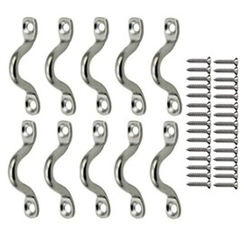 GDQLCNXB 10Pcs M8 316 Stainless Steel Bimini Boat Top PAD Eye, Eye Straps, Tie Down, Kayak Deck Loops, Tie Down Anchor Point, footman's Loop for Kayak Canoe Rigging