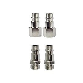 Höfftech 8598 Compressed Air Connection Set 1/4 Inch Female Thread 5-Piece Coupling Nipple Quick Coupling Plug Nipple, Ceramic, Multicoloured