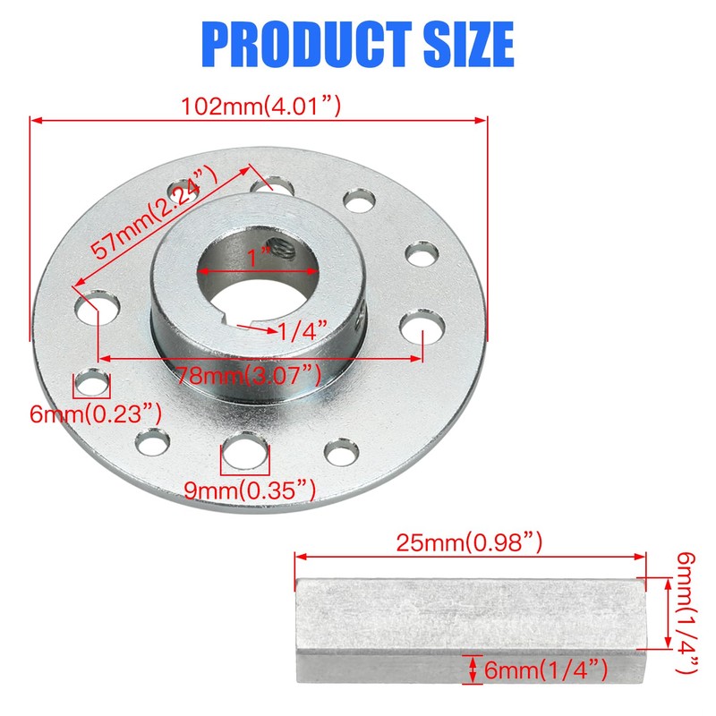YOXUFA 40/41/420 Chain Sprocket 48 Tooth with 1" Bore 1/4
