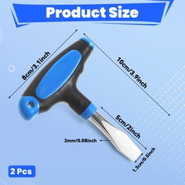 Xinjoduz 2 Pieces 10mm Spark Plug Wrench with T-Handle Slotted Screwdriver Flat Slotted Screwdriver Flat Head Screwdriver for Film Sets Workshop Mechanic Maintenance at Home