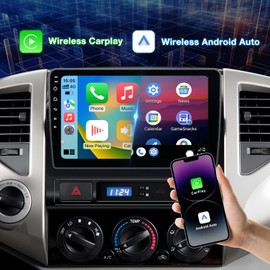 Android 13 [2GB+64GB] Car Stereo Compatible with Toyota Tacoma 2005-2015, 9 Inch Touch Screen Car Radio with Wireless CarPlay&Android Auto, GPS, FM, DSP, WiFi, Bluetooth, AHD Backup Camera, SWC