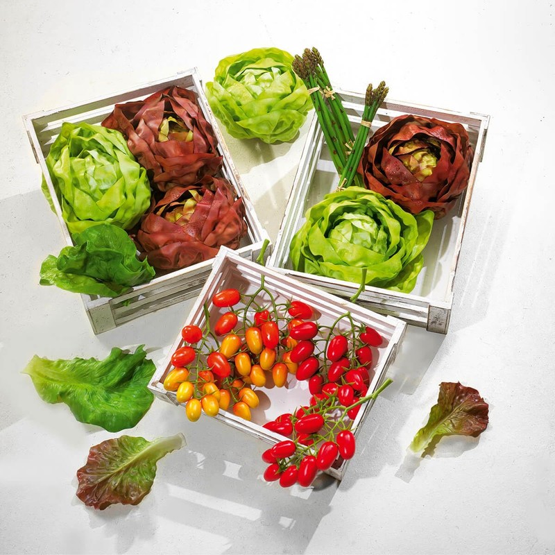 Deco Woerner Decorative Dummy Salad Leaves Set Green Food Dummy
