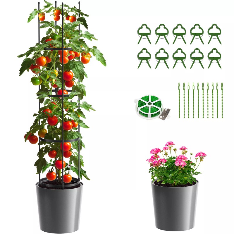 Docred Tomato Planter Boxes with Trellis Wheel 63" Self-Watering Tomato