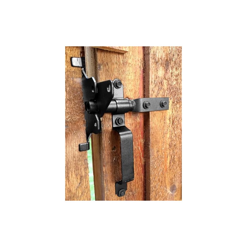 Ozco 56664 Standard Gate Latch w/Handle, Black Galvanized Steel (1