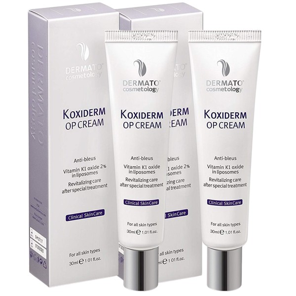 Vitamin K1 Oxiderm Cream, Minimizing Appearance of Scars, Dark Eye Circles, Bruises, Varicose Veins, Purpura and Redness 2x1.01Oz