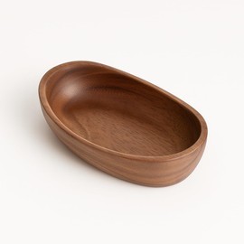 Handcrafted Decorative Boat Bowl – Rustic Wood Centerpiece for Tabletop, Coffee Table Tray or Entryway Catchall, Long Oval Design for Modern Farmhouse Decor (Small (6.7"))