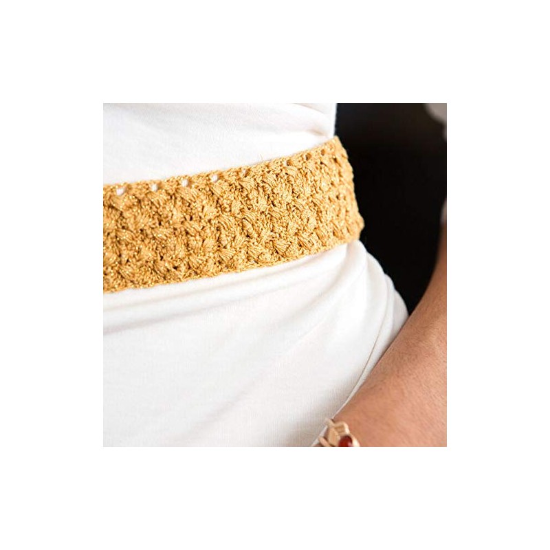 Coats Crochet Hilo metálico de ganchillo, natural/dorado