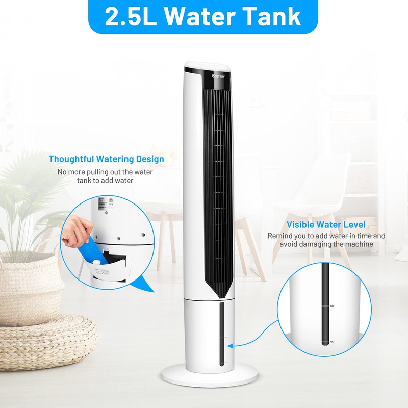 COSTWAY Portable Evaporative Air Cooler for Room, 41 Inches Cooler