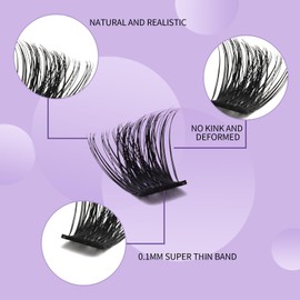 WENDY Lashes Clusters D Curl Lash Clusters DIY Eyelash Clusters 2 Styles 12-16mm Cluster Eyelash Extensions Black Cluster Lashes Individual Lashes Reusable At Home(Fashion/Warm-0.07D,12-16mm Mixed)
