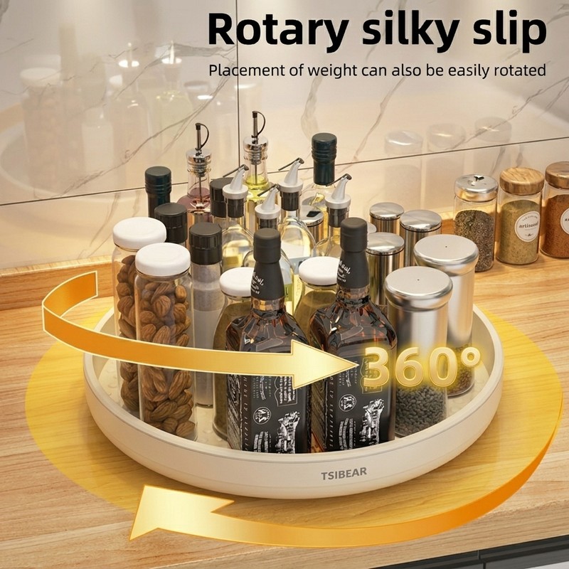 360° Rotating Lazy Susan Organizer – Non-Slip Kitchen, Pantry, Bathroom