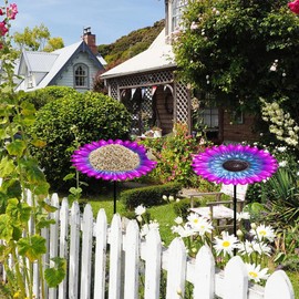 Bird Feeder - Bird Baths for Outdoors | Garden Bath Tray Waterer Metal Flower Birdbaths for Yard Lawn Decor Outside House Deck Patio